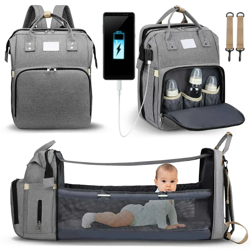 Portable Folding Crib Diaper Bag - Travel Bed | UAE Families